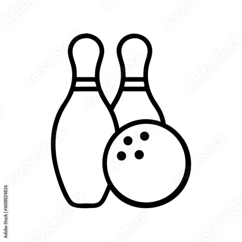 Icon of a bowling ball and pins representing the sport