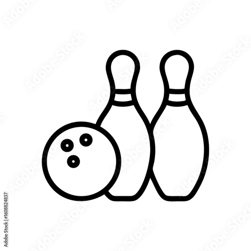 Icon of a bowling ball and pins representing the sport