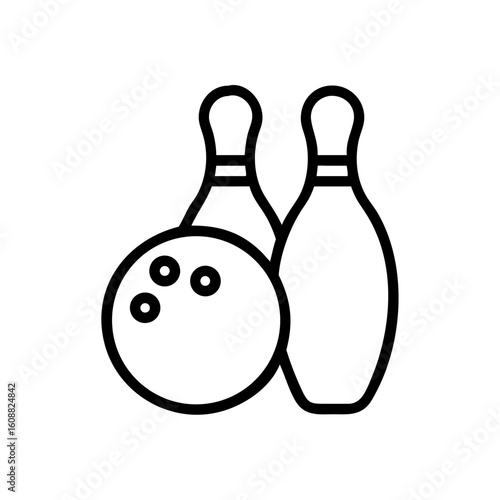 Icon of a bowling ball and pins representing the sport