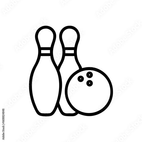 Icon of a bowling ball and pins representing the sport