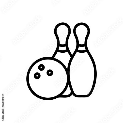 Icon of a bowling ball and pins representing the sport