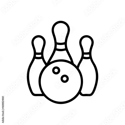 Icon of a bowling ball and pins representing the sport