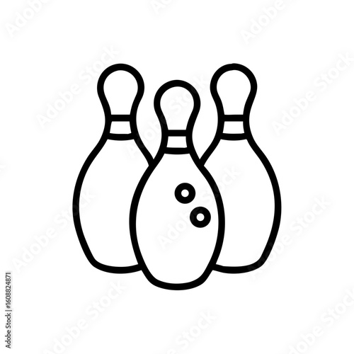 Icon of a bowling ball and pins representing the sport