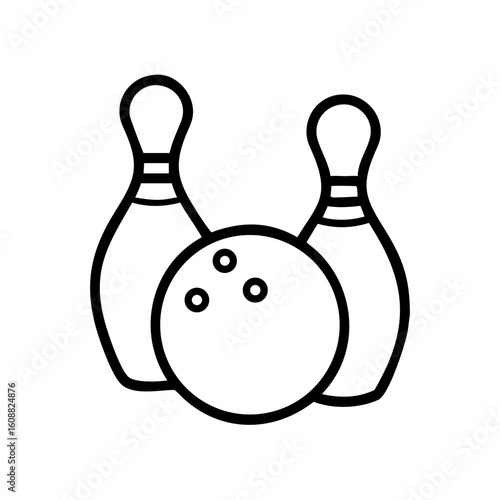 Icon of a bowling ball and pins representing the sport