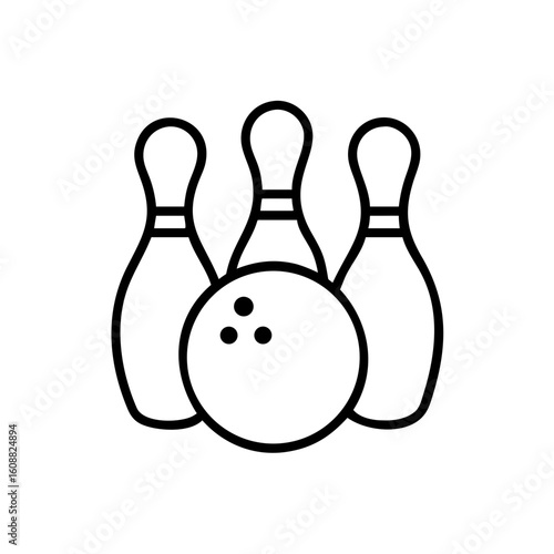 Icon of a bowling ball and pins representing the sport