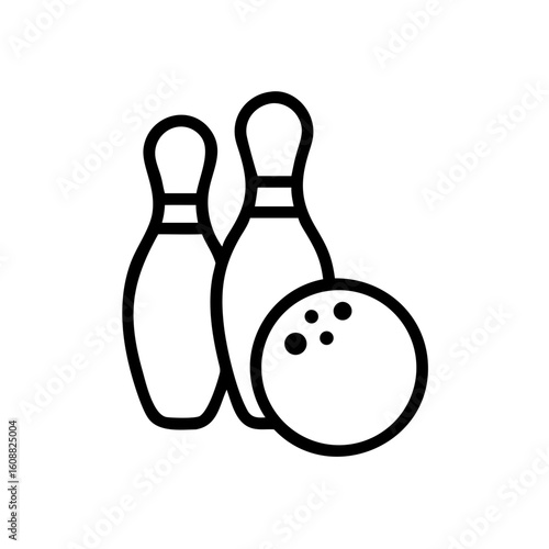 Icon of a bowling ball and pins representing the sport
