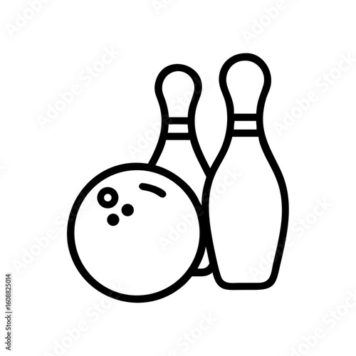 Icon of a bowling ball and pins representing the sport