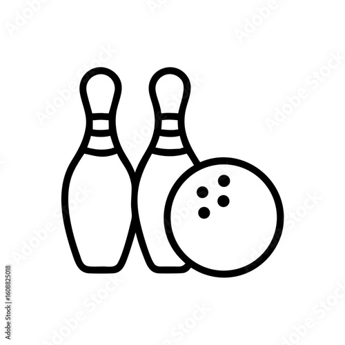 Icon of a bowling ball and pins representing the sport