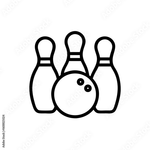 Icon of a bowling ball and pins representing the sport