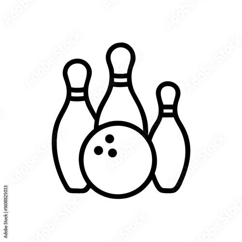 Icon of a bowling ball and pins representing the sport