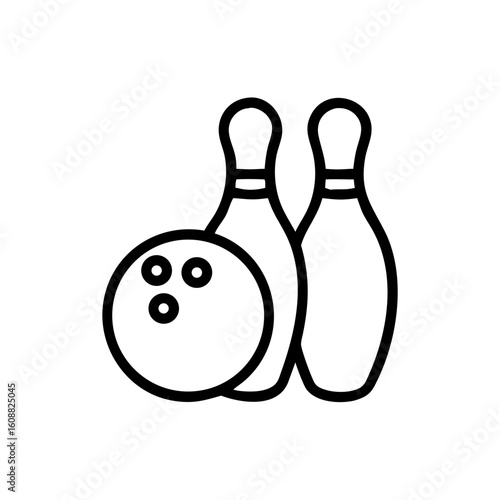 Icon of a bowling ball and pins representing the sport