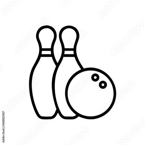 Icon of a bowling ball and pins representing the sport