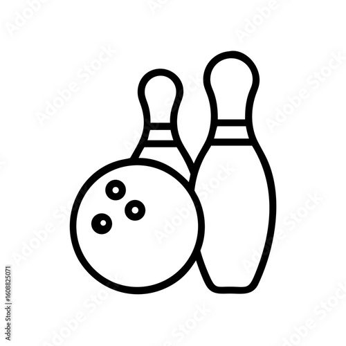 Icon of a bowling ball and pins representing the sport