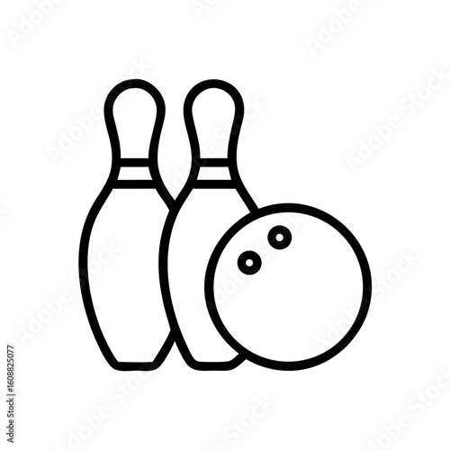 Icon of a bowling ball and pins representing the sport