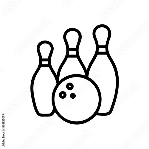 Icon of a bowling ball and pins representing the sport
