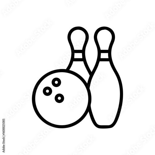 Icon of a bowling ball and pins representing the sport