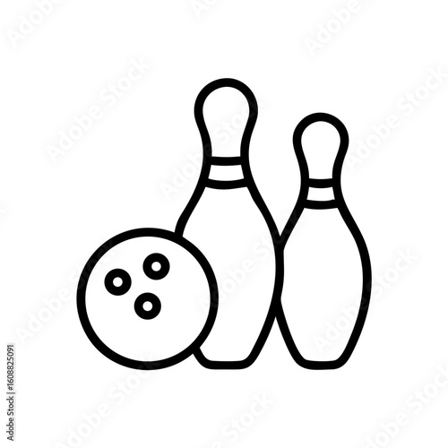 Icon of a bowling ball and pins representing the sport