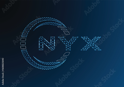 NYX low poly letter logo vector design. NYX lower poly logo design. Low poly logo.