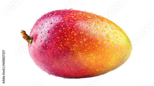 Fresh ripe mango with water droplets