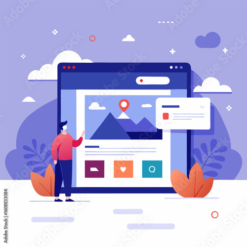 web design. Concept of teamwork. Flat 2D character. Landing page concepts and web design
