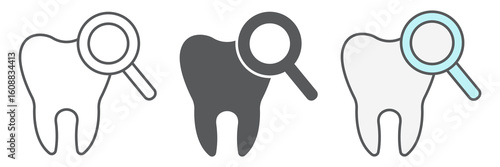 Dental checkup icon collection, dental and stomatology, teeth check up sign vector set graphics, editable stroke linear icon, eps 10