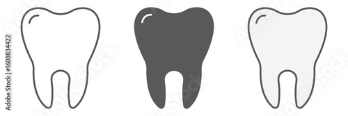 Tooth icon collection, dental and stomatology, tooth sign vector set graphics, editable stroke linear icon, eps 10