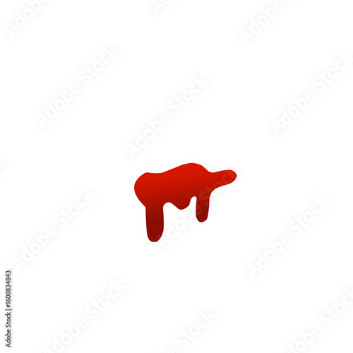 Blood drip set. Drop blood isloated white background. Happy Halloween decoration design