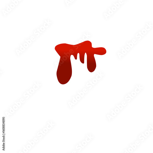 Blood drip set. Drop blood isloated white background. Happy Halloween decoration design
