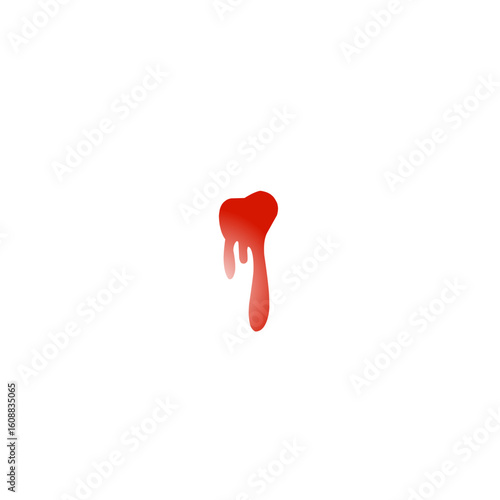 Blood drip set. Drop blood isloated white background. Happy Halloween decoration design