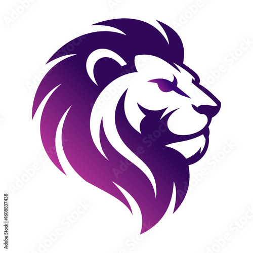 Modern lion head mascot logo with bold two-tone outlines on white background – perfect for tech branding, e-sports teams, or cyber security company icons