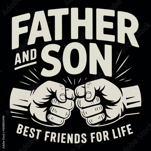 Father and Son Matching Fist Bump T-Shirt. Best Friends for Life Father Son Graphic Tee. Father and Son Bond T-Shirt Design. Dad and Son Fist Bump Family T-Shirt. Father Son Friendship Quote T-Shirt. 