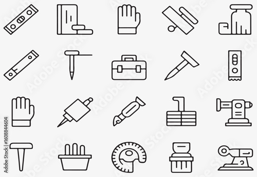 Assorted construction and crafting tools level trowel