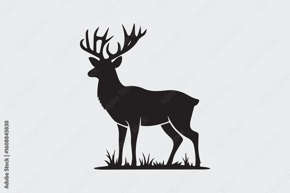 Fototapeta premium deer silhouette illustration vector