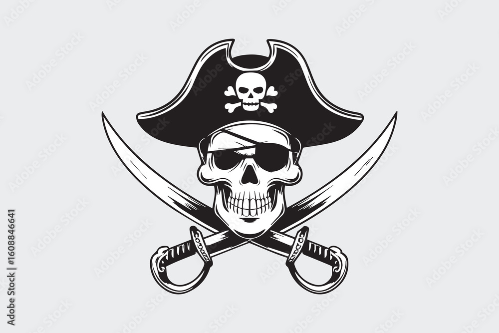 Fototapeta premium pirate skull illustration vector