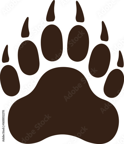 Brown Bear Paw Print Footprint Icon