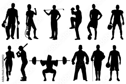 athlete silhouette collection sports people