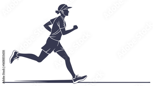 Marathon Runner Silhouette Vector