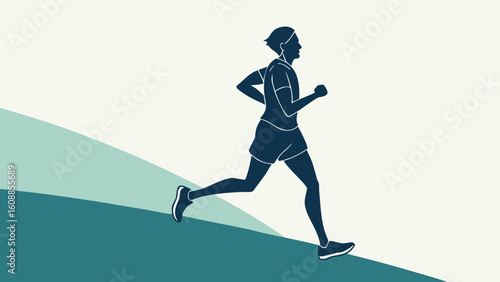 Marathon Runner Silhouette Vector