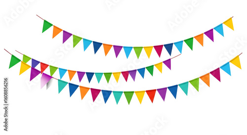 Wallpaper Mural Decorative colorful party bunting isolated on transparent background. Png Torontodigital.ca
