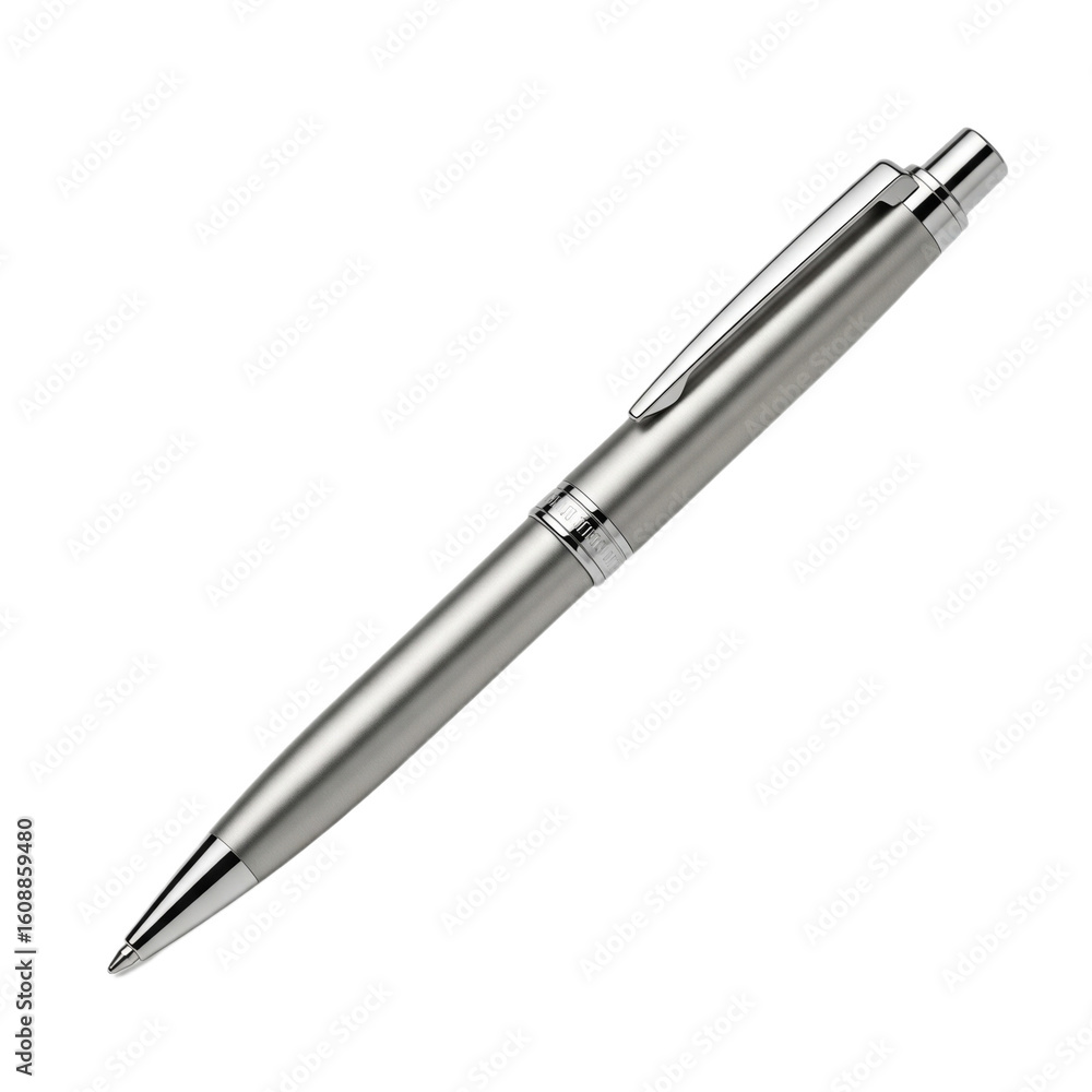 silver ballpoint pen with transparent background silver ballpoint pen with transparent background