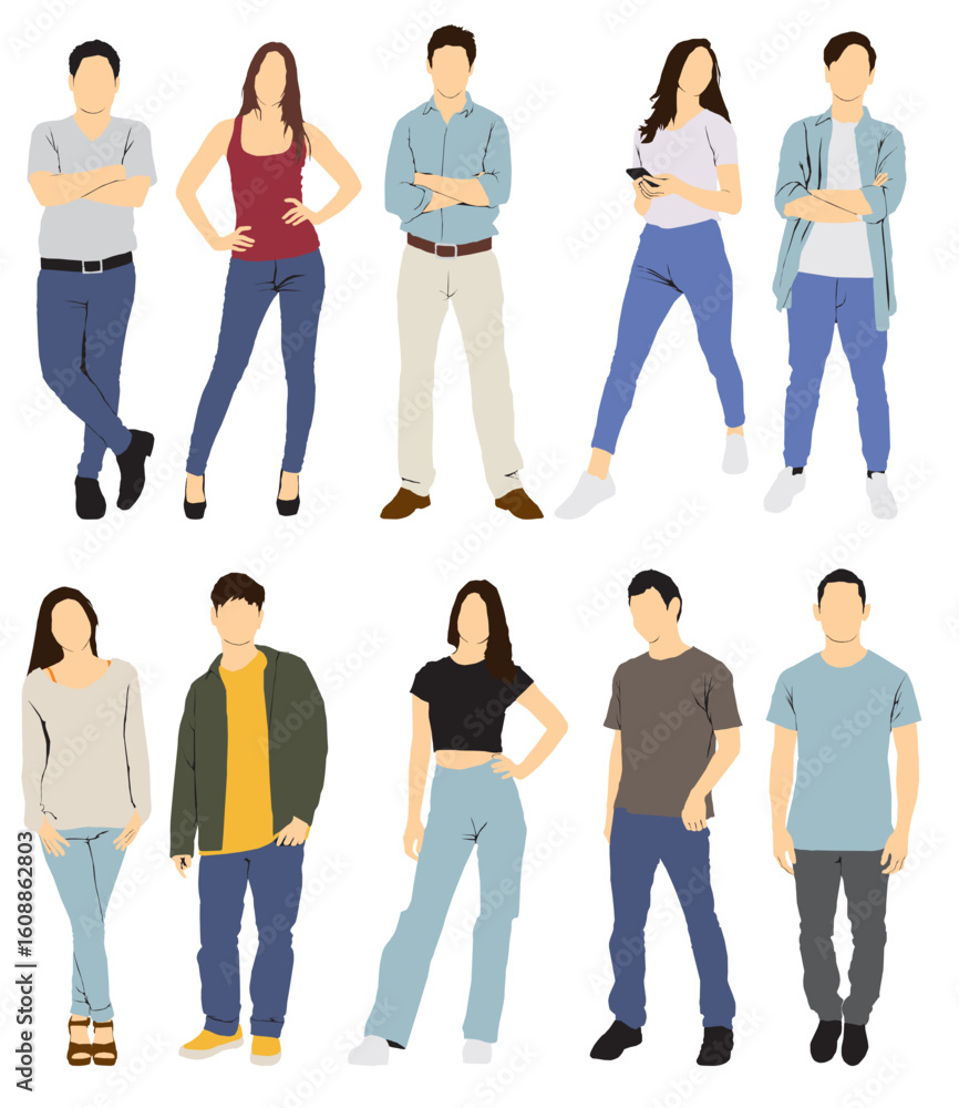 Obraz premium people full isolated vector illustration