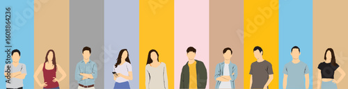 abstract colorful background people collection vector
