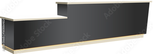Modern Two-Tiered Grey Reception Desk