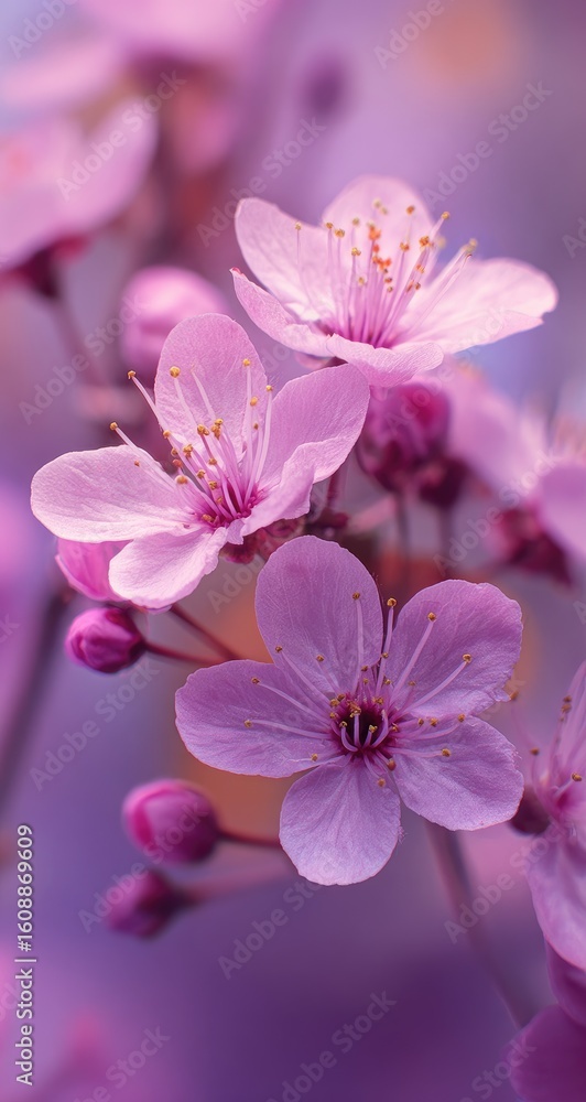 Fototapeta premium Close-up of delicate pink blossoms (1)