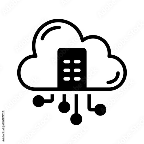 Vector solid black icon for Cloud