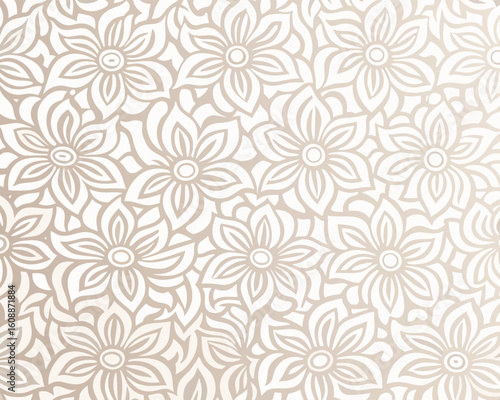 Elegant seamless floral pattern with flowing lines and a neutral color palette ideal for design projects.