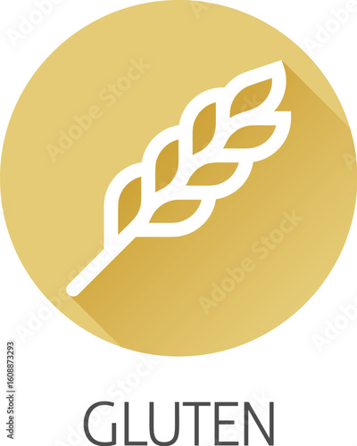 A wheat or rice plant gluten food concept icon. Possibly an icon for the wheat or gluten allergen or allergy.