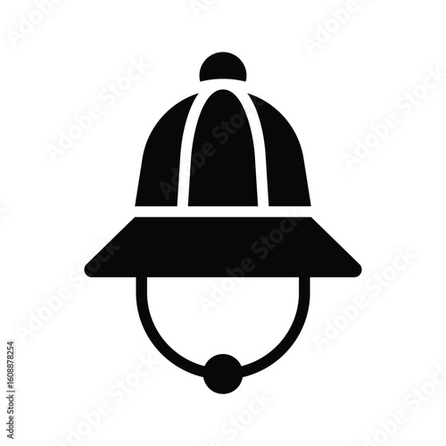 Sleek glyph style icon of worn archaeologist hat