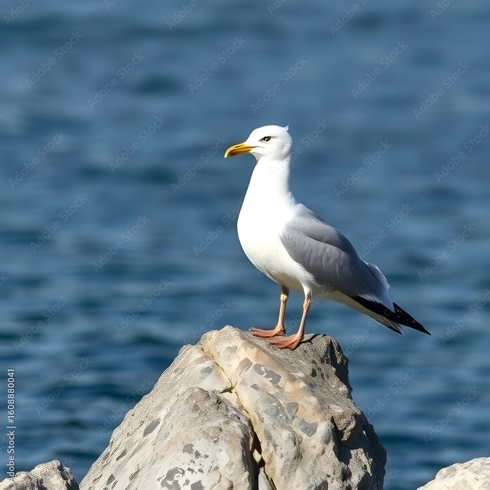 Fototapeta premium seagull on the rock