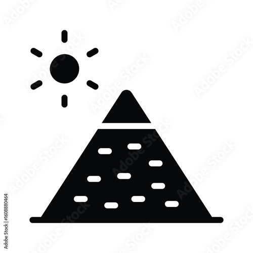 Sleek glyph icon of ancient pyramid structure